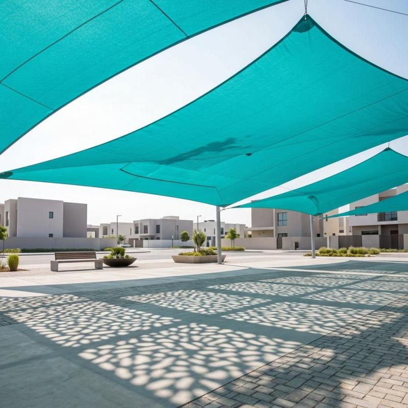 Pânză de umbră 100% HDPE virgină Copertina din plasă permeabilă bloc UV
